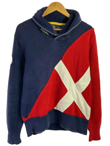 【中古】POLO RALPH LAUREN◆ニット・セーター(厚手)/M/コットン/ネイビー/ワッペン/プルオーバー【メンズウェア】 【中古】POLO RALPH LAUREN◆ニット・セーター(厚手)/M/コットン/ネイビー/ワッペン/プルオーバー【メンズウェア】