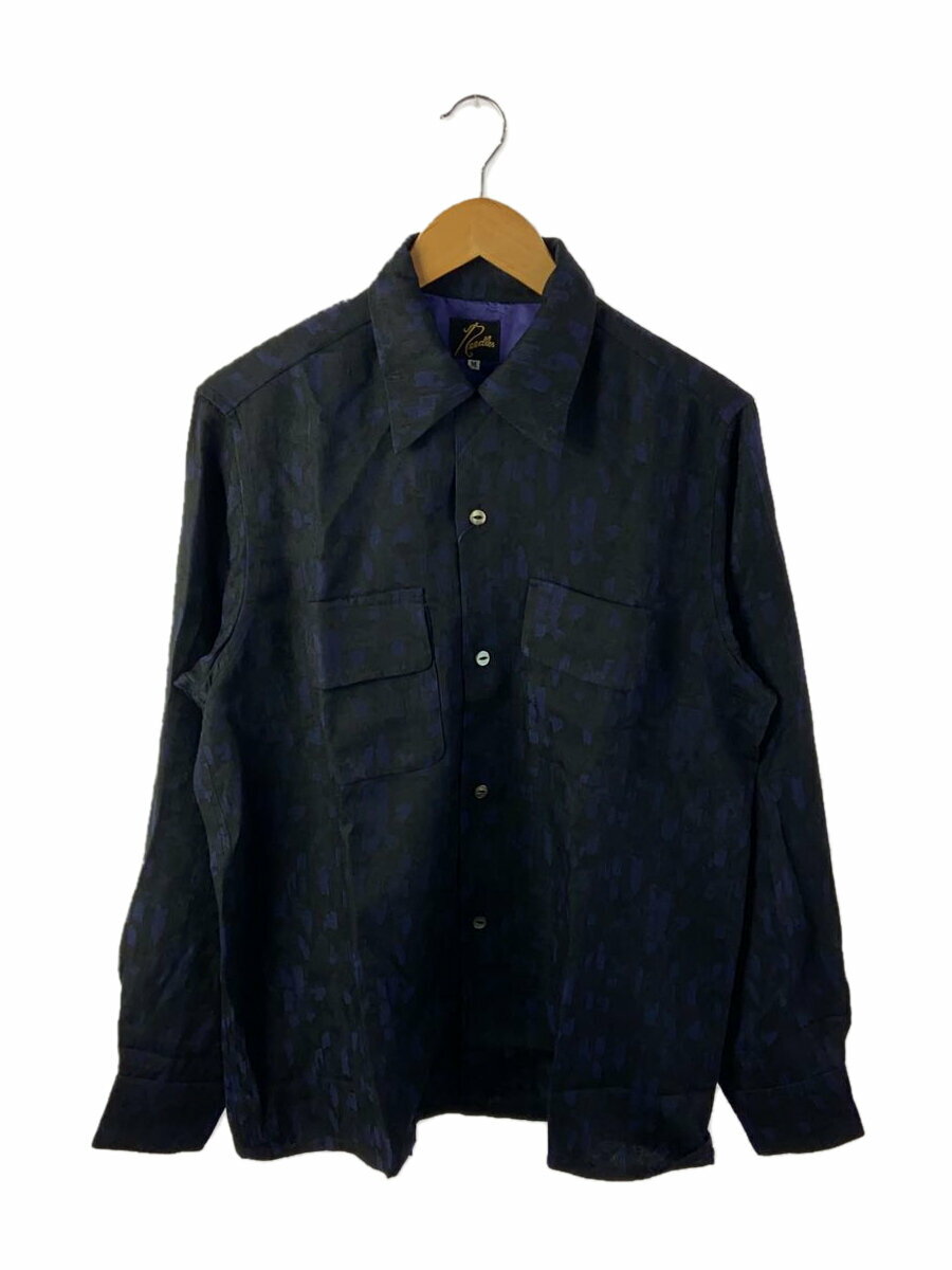 【中古】Needles◆23AW/Classic Shirt - Rayon Abstract Jq/M/レーヨン/BLK/PU162【メンズウェア】