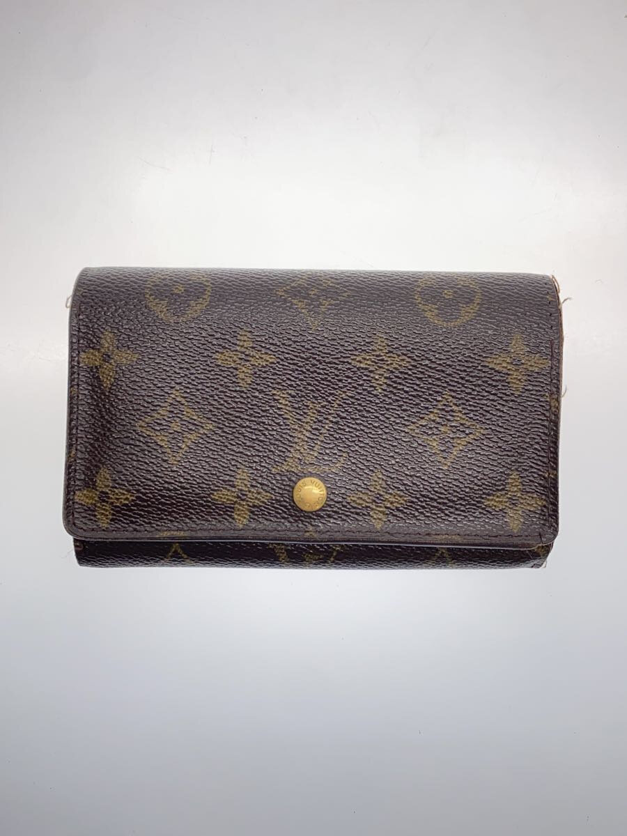 【中古】LOUIS VUITTON◆1)ポルト・モネ・ビエ・トレゾール_モノグラム・キャンバス_BRW/M61730PVC/BRW/レディース//【服飾雑貨他】