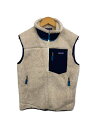 【中古】patagonia◆22AW/フリースベスト/M/ポリエステル/クリーム/23048FA22【メンズウェア】