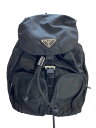 【中古】PRADA◆リュック/ナイロン/BLK/無地【バッグ】