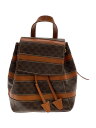 【中古】CELINE◆リュック/PVC/BRW/レザー/マカダム【バッグ】
