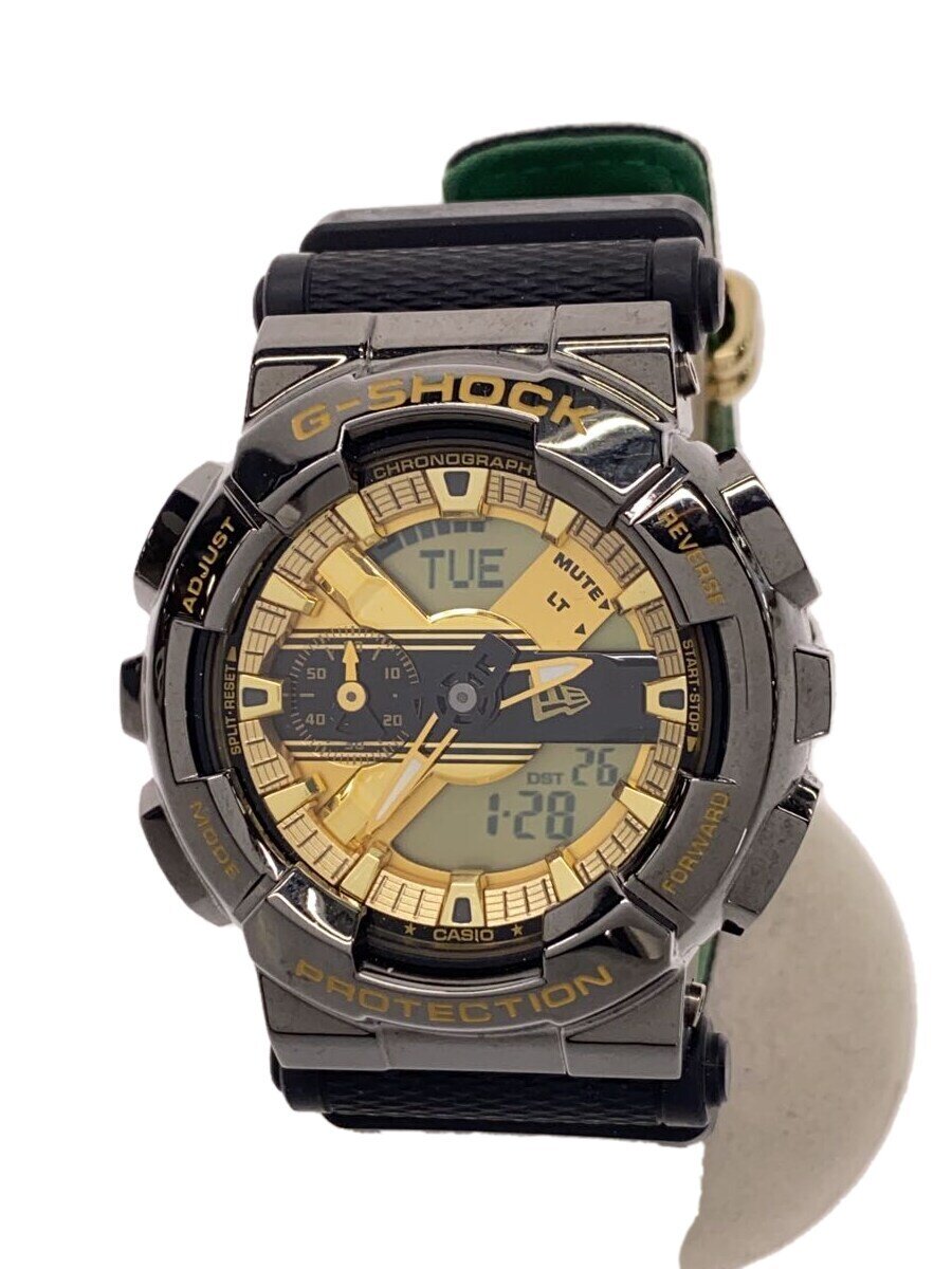 【中古】CASIO◆クォーツ腕時計_G-SHOCK/デジアナ/GLD/BLK【服飾雑貨他】