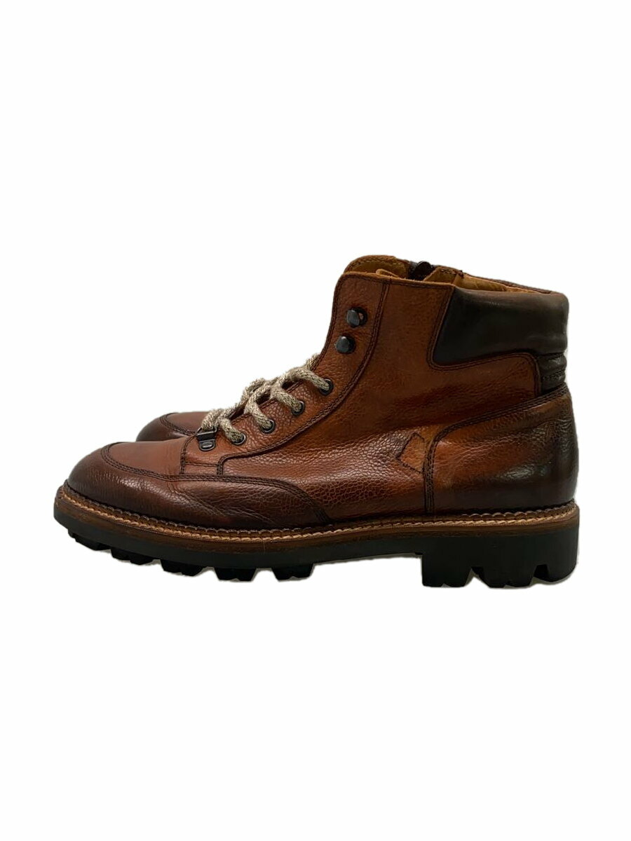 【中古】DOUCAL’S◆レースアップブーツ/41/BRW/レザー【シューズ】