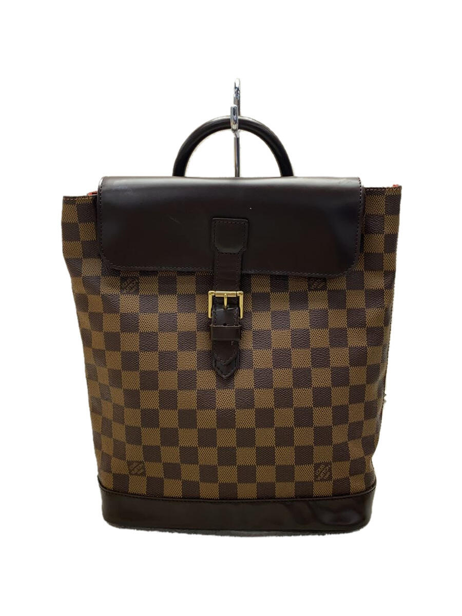 【中古】LOUIS VUITTON◆ソーホー_ダミエ・エベヌ_BRW/PVC/BRW【バッグ】