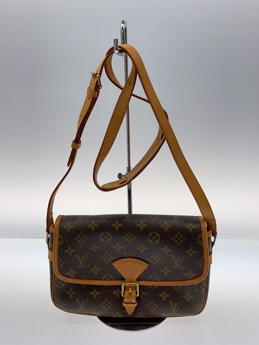 【中古】LOUIS VUITTON◆ソローニュ_モノグラム・キャンバス_BRW/PVC/BRW【バッグ】