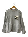 【中古】MONCLER◆フロントロゴクルーネックスウェット/スウェット/XL/コットン/GRY/D20918035300【メンズウェア】