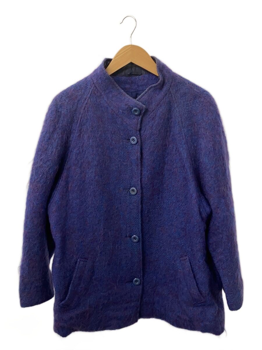 【中古】AVOCA◆モヘアウールコート/--/モヘア/BLU【メンズウェア】