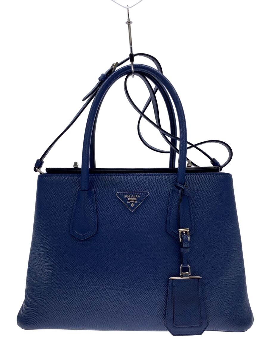 PRADA - 【中古】PRADA◆ハンドバッグ[仕入]/レザー/NVY/無地//【バッグ】