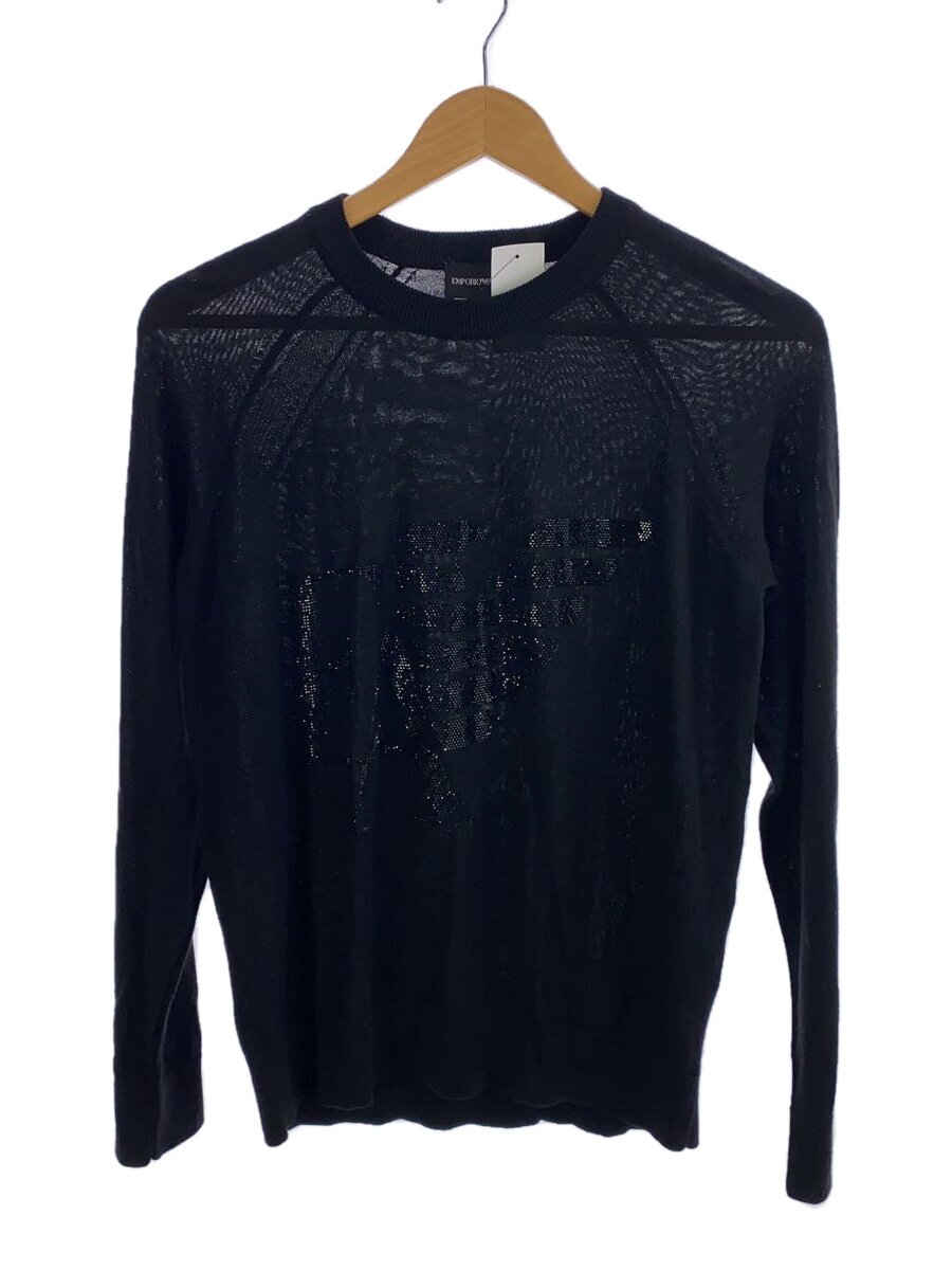 Rakuten - 【中古】EMPORIO ARMANI◆ニット・セーター(薄手)/XS/ウール/BLK/6L2MWQ 2M12Z//【レディースウェア】