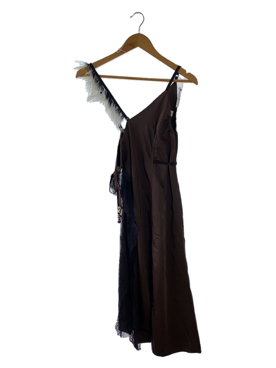 【中古】KISHIDAMIKI◆half lingerie wrap dress/ワンピース/FREE/ポリエステル/BRW/無地//【レディースウェア】