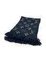 【中古】LOUIS VUITTON◆エシャルプ・ロゴマニアシャイン_モノグラム_BLK/ウール/BLK/総柄/レディース【服飾雑貨他】