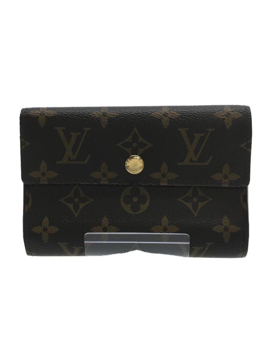 【中古】LOUIS VUITTON◆ポルト・フォイユ・アレクサンドラ_モノグラム_BRW/PVC/BRW/レディース【服飾雑貨他】