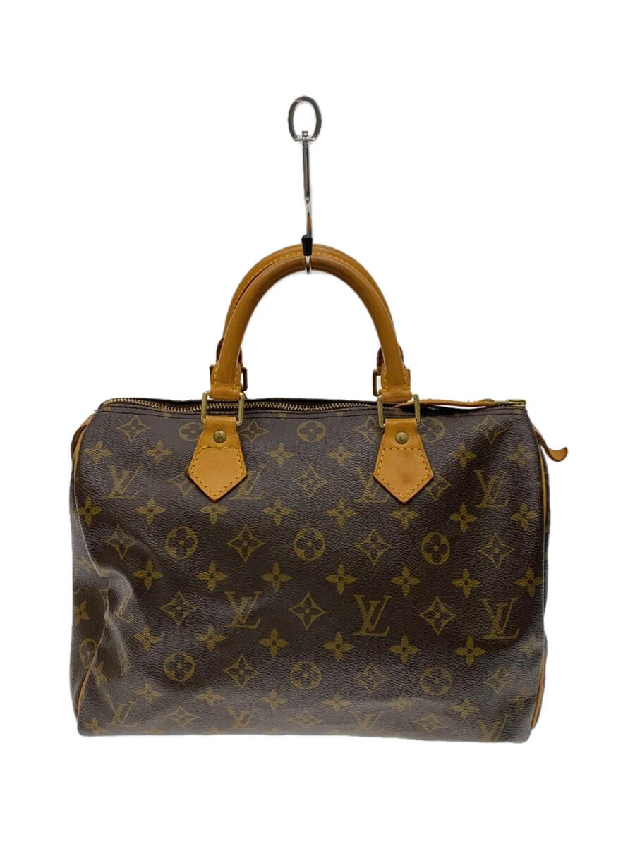 【中古】LOUIS VUITTON◆1)スピーディ30_モノグラム・キャンバス_BRW/PVC/BRW【バッグ】