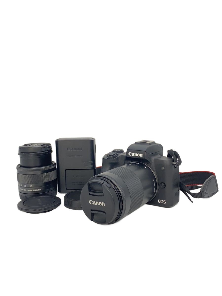【中古】CANON◆Canon EOS Kiss M ダブルズームレンズキット/一眼レフデジタルカメラ【カメラ】