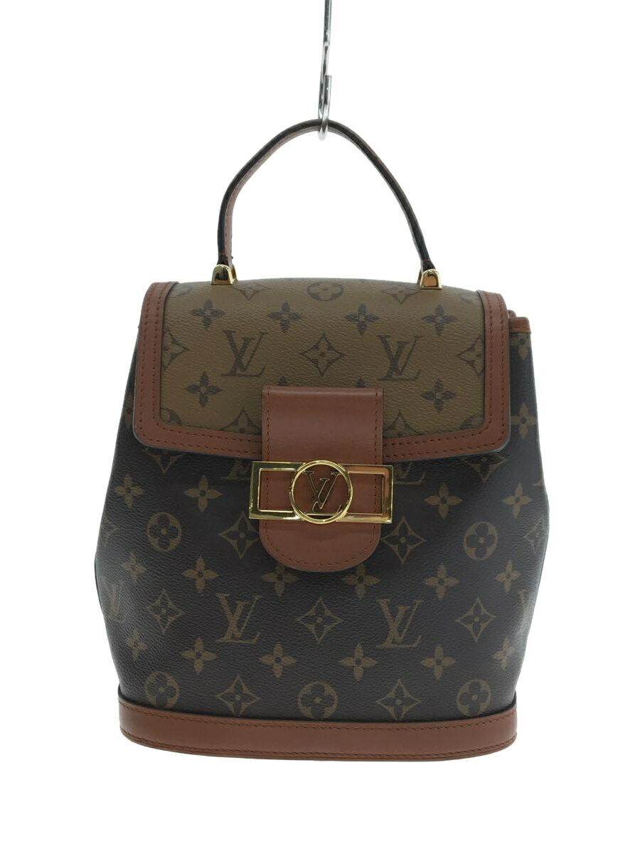 【中古】LOUIS VUITTON◆ドーフィーヌ・バックパック_モノグラム・キャンバス_モノグラムリバースキャンバス_ノワール/PVC/BR【バッグ】