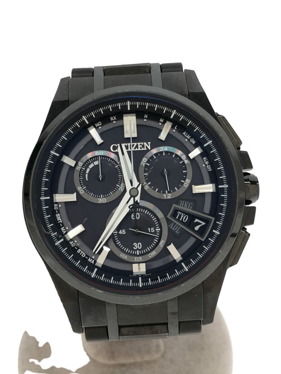 【中古】CITIZEN◆ダイレクトフライト/アテッサ/ソーラー腕時計/アナログ/ステンレス/BLK/GRY/H610-T019706//【服飾雑貨他】