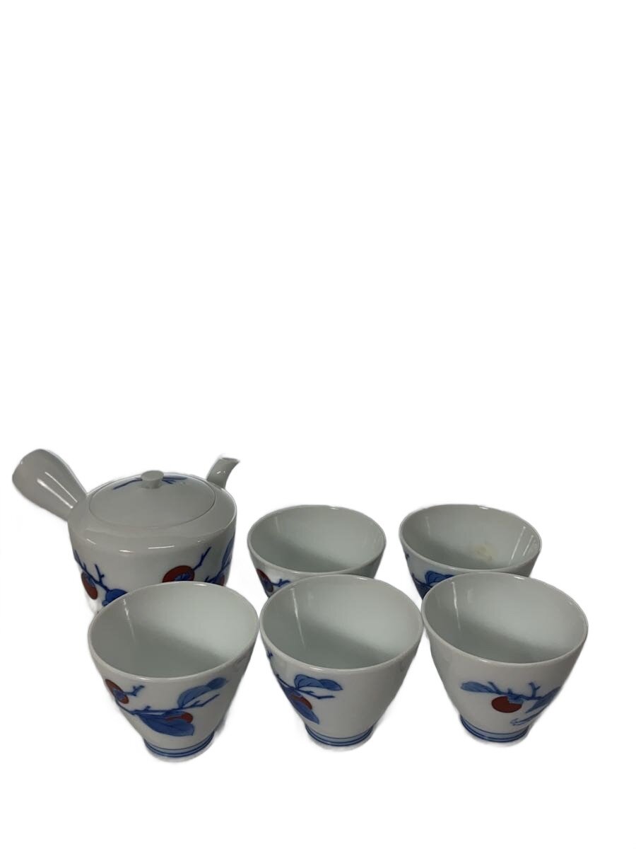 【中古】柿右衛門◆十四代/染錦/柿文/茶器/和食器その他/6点セット/有田焼//【キッチン用品】