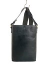 【中古】UNIQLO+J◆レザーショルダーバッグ/261-448578/エンボス加工/ブラック【バッグ】