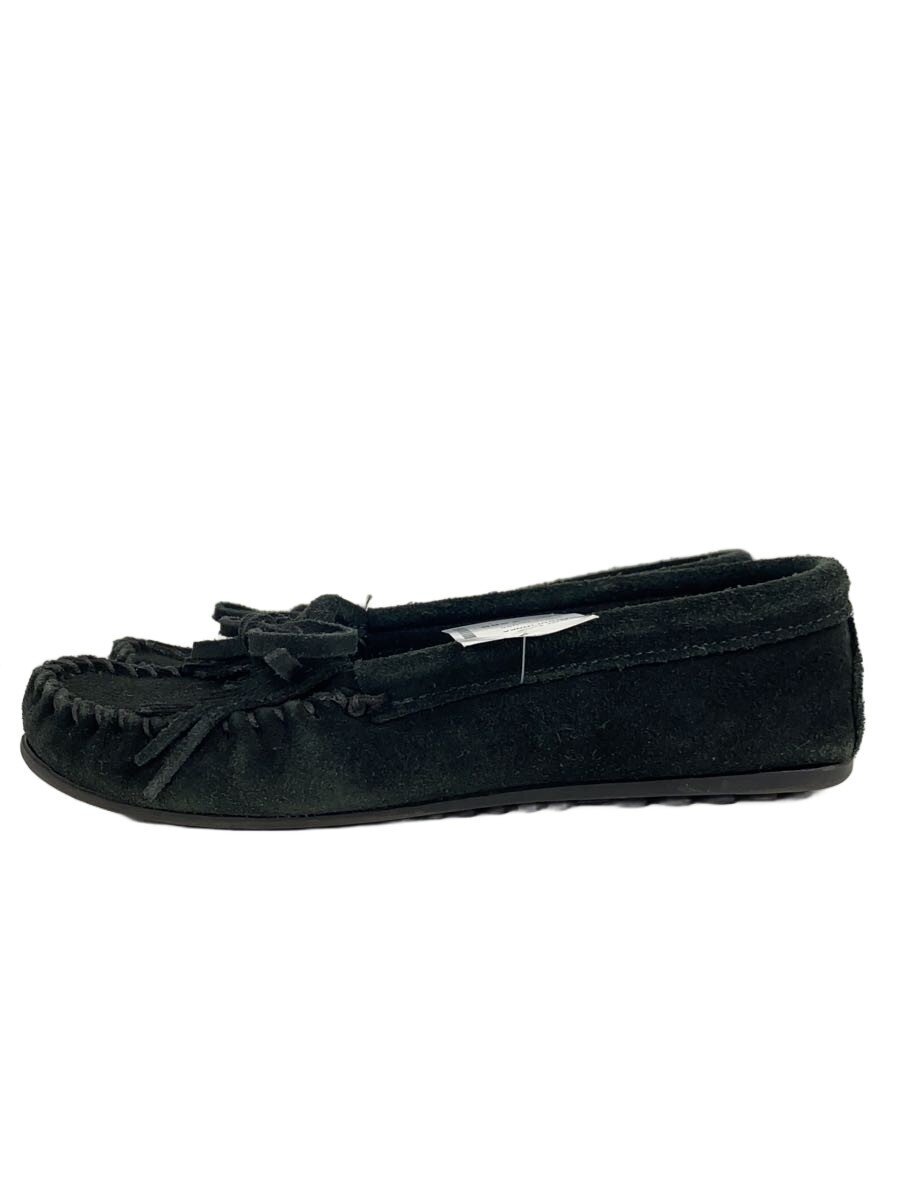 【中古】MINNETONKA◆ディアスキンモカシン/US6/ブラック/スウェード【シューズ】