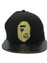 【中古】A BATHING APE◆NEW ERA/24KARATS/キャップ/FREE/コットン/BLK/無地/メンズ/帽子/ロゴ/刺繍【服飾雑貨他】