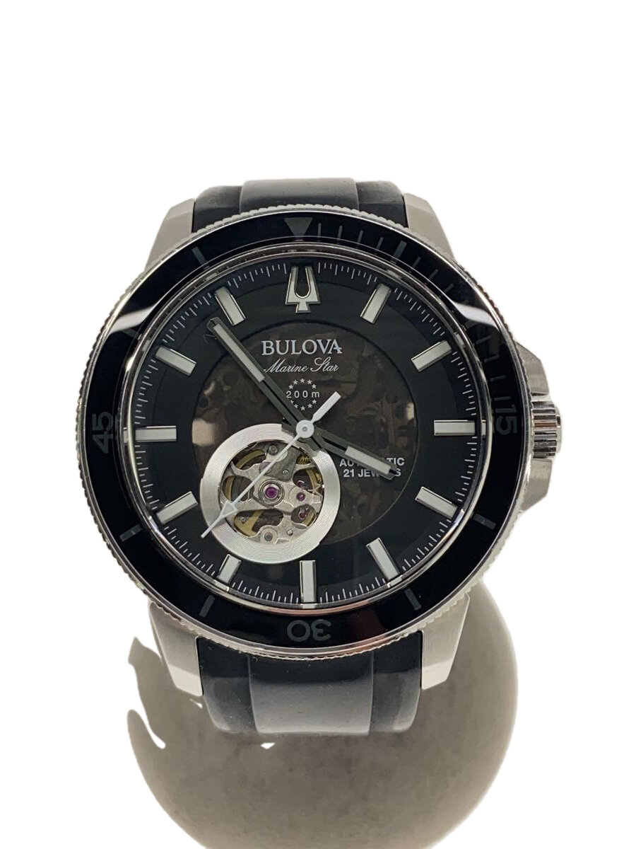 【中古】BULOVA◆腕時計/アナログ/ラバー/BLK/BLK/SS/96A288【服飾雑貨他】