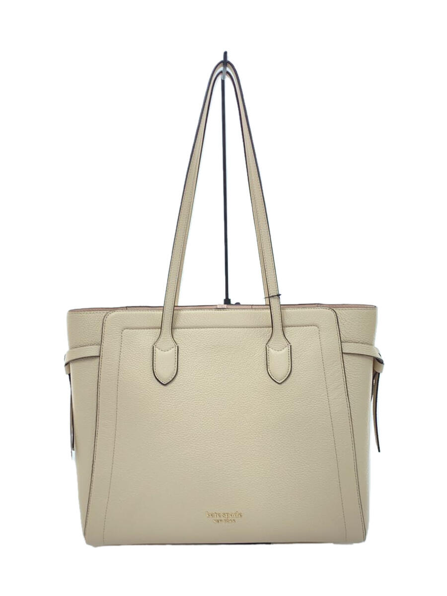 【中古】kate spade new york◆kate spadeノットラージトート/トートバッグ/レザー/CRM/k6839【バッグ】