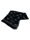 【中古】A&G◆ストール/シルク/BLK/総柄/メンズ【服飾雑貨他】