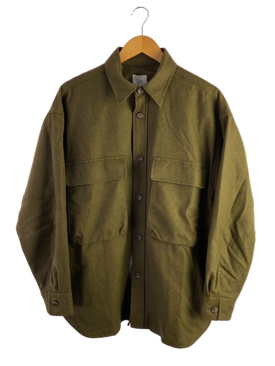 【中古】Firsthand◆長袖シャツ/M/ウール/KHK/無地/214-73001//【メンズウェア】