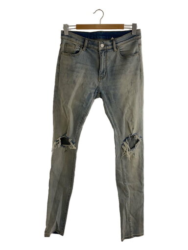 【中古】mnml◆ストレートパンツ/ダメージ加工/32/デニム/IDG【メンズウェア】 【中古】mnml◆ストレートパンツ/ダメージ加工/32/デニム/IDG【メンズウェア】