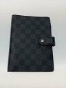 【中古】LOUIS VUITTON◆アジェンダMM_ダミエ・グラフィット_BLK/PVC/BLK/チェック/メンズ【服飾雑貨他】