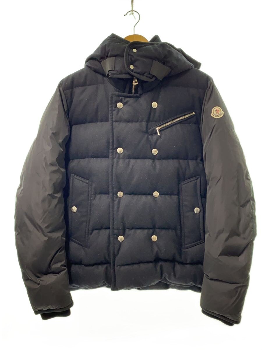 【中古】MONCLER◆LUCIEN GIUBBOTTO/ダウンジャケット/2/ウール/BLK/無地 ...