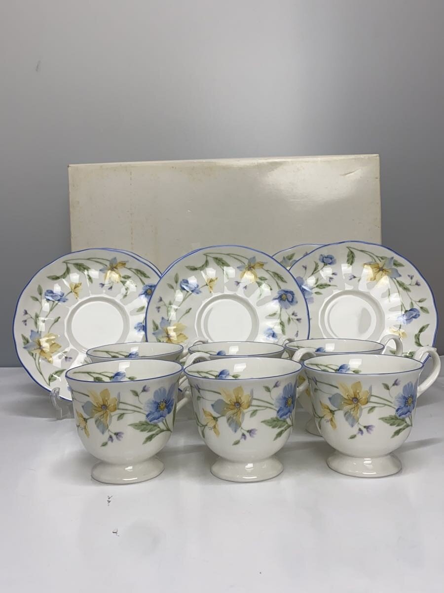 【中古】NARUMI◆カップ&ソーサー/6点セット/WHT/50001-6557/コーヒー碗皿【キッチン用品】