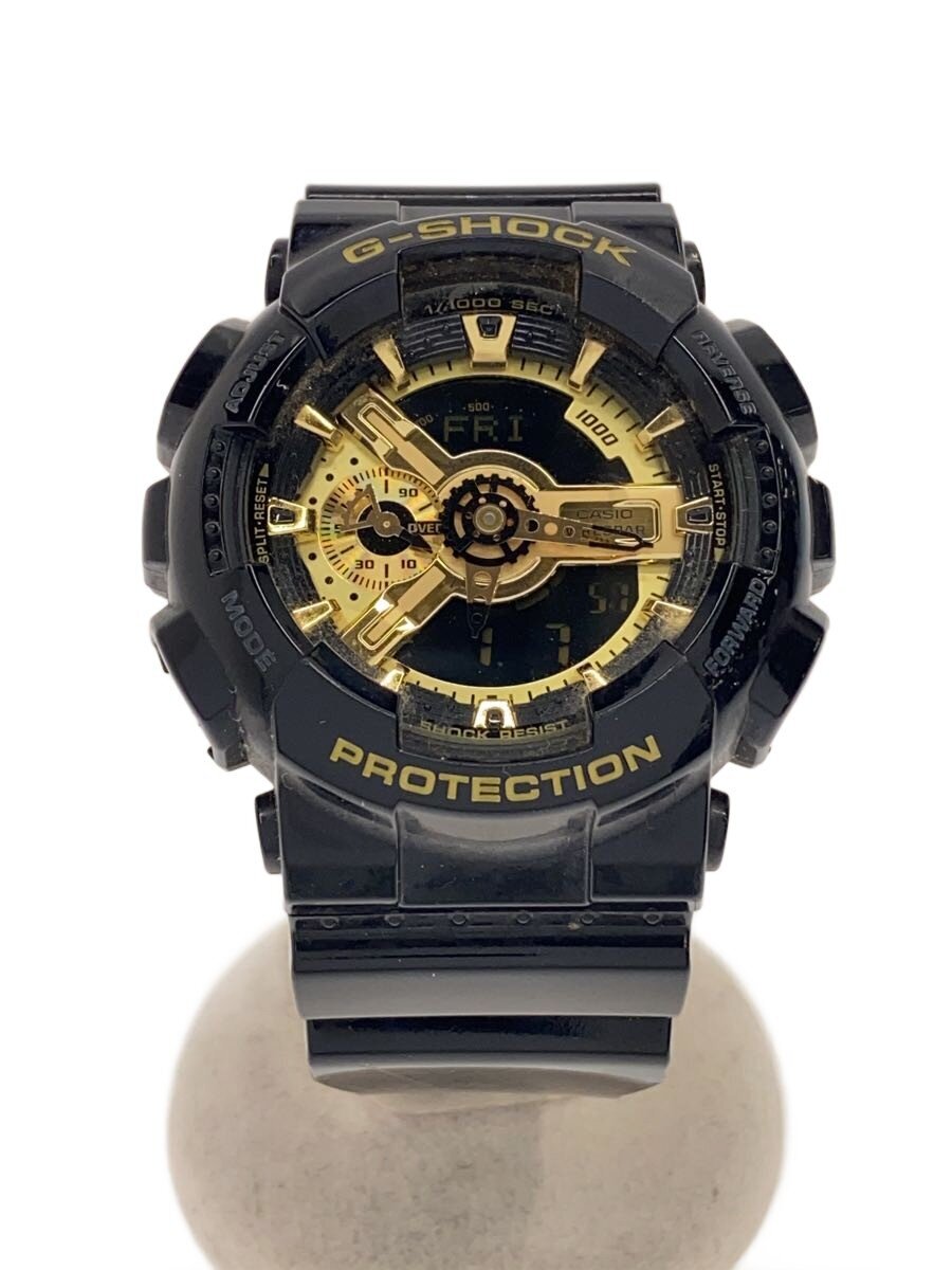 【中古】CASIO◆クォーツ腕時計・G-SHOCK/デジアナ/レザー/BLK/BLK//【服飾雑貨他】