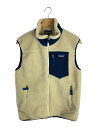 【中古】patagonia◆フリースベスト/S/ポリエステル/CRM/無地/STY23048FA17【メンズウェア】