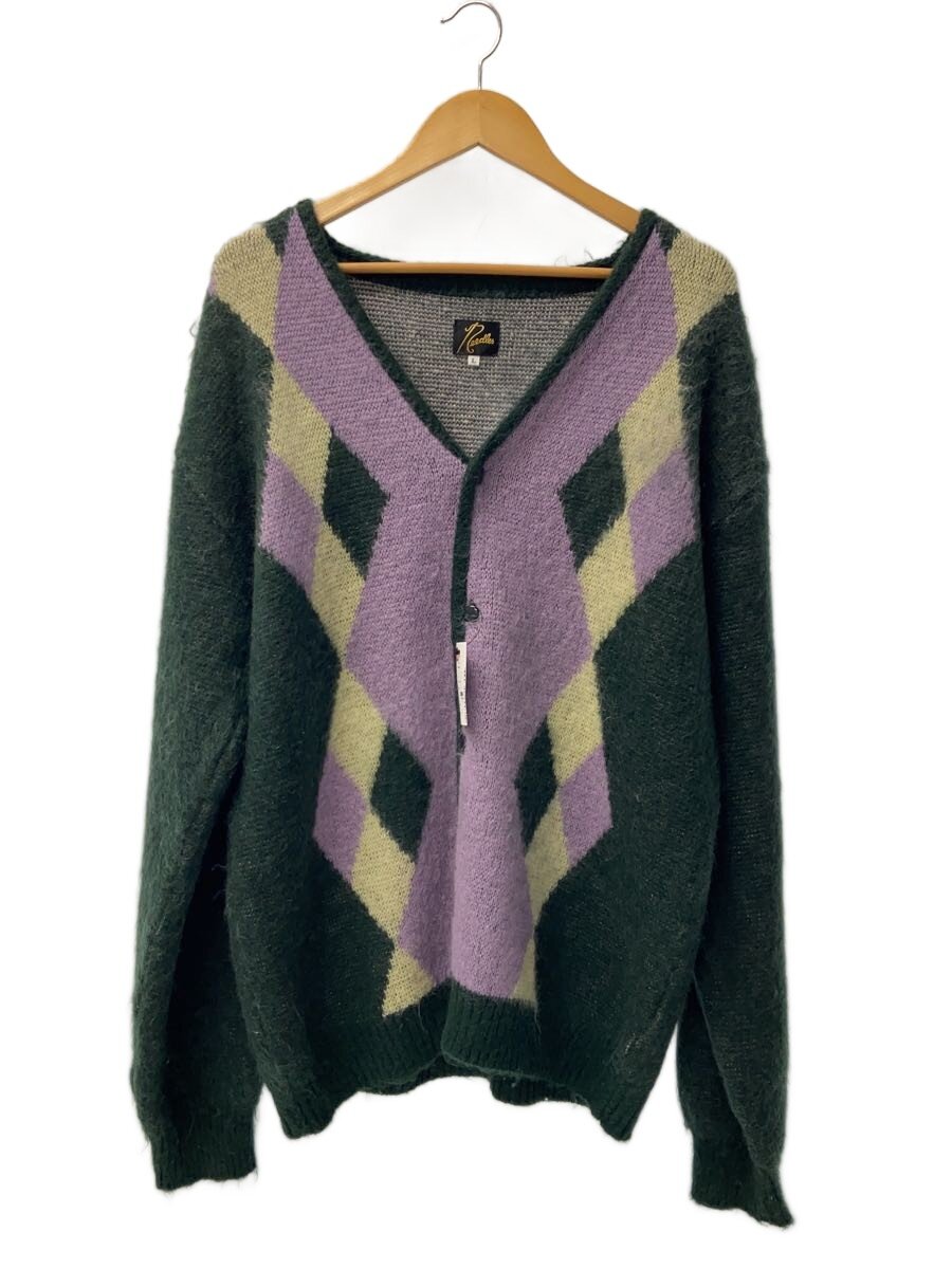 Needles◆22AW/Mohair Cardigan Diamond/カーディガン/L/モヘア/GRN/総柄/LQ272