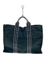 【中古】HERMES◆トートバッグ/キャンバス/BLK/無地//【バッグ】