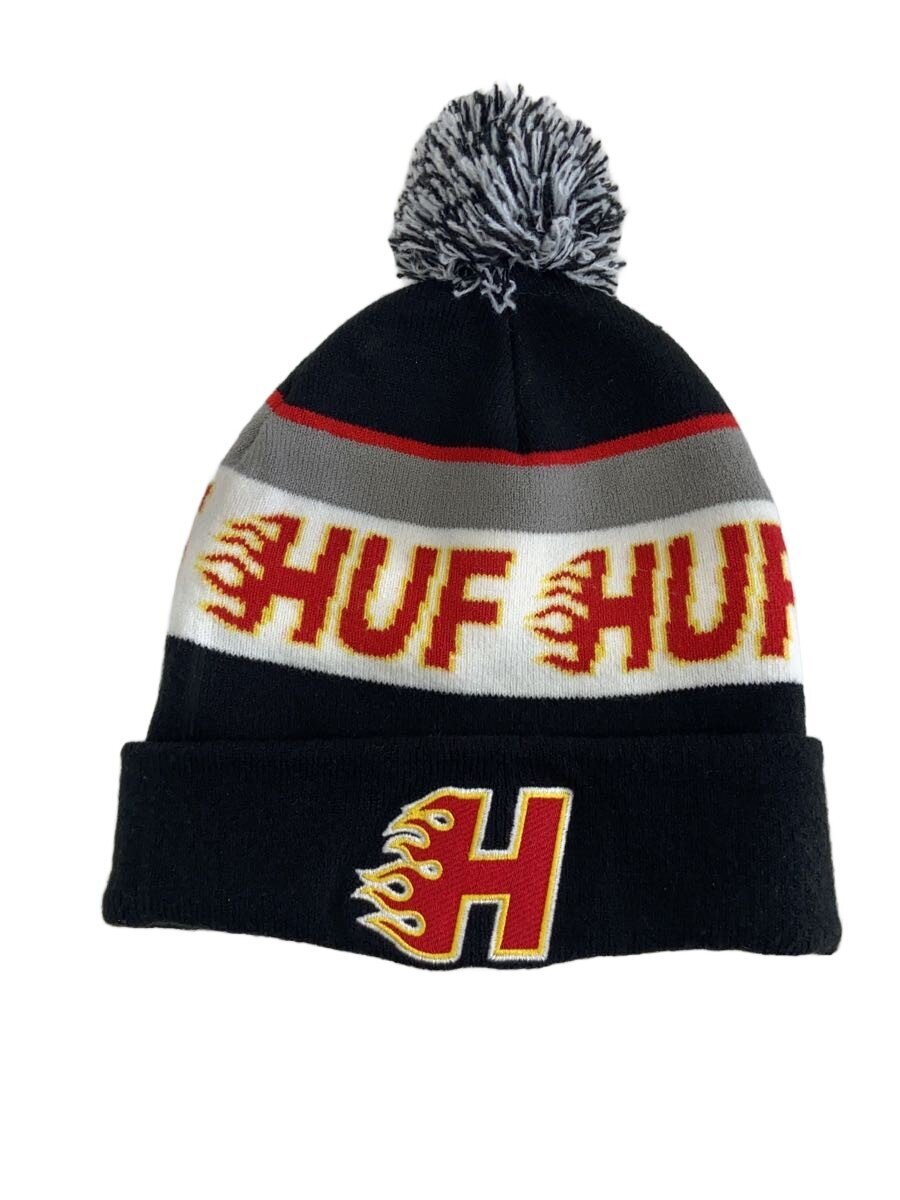 【中古】HUF◆ニットキャップ/--/アクリル/BLK/メンズ【服飾雑貨他】