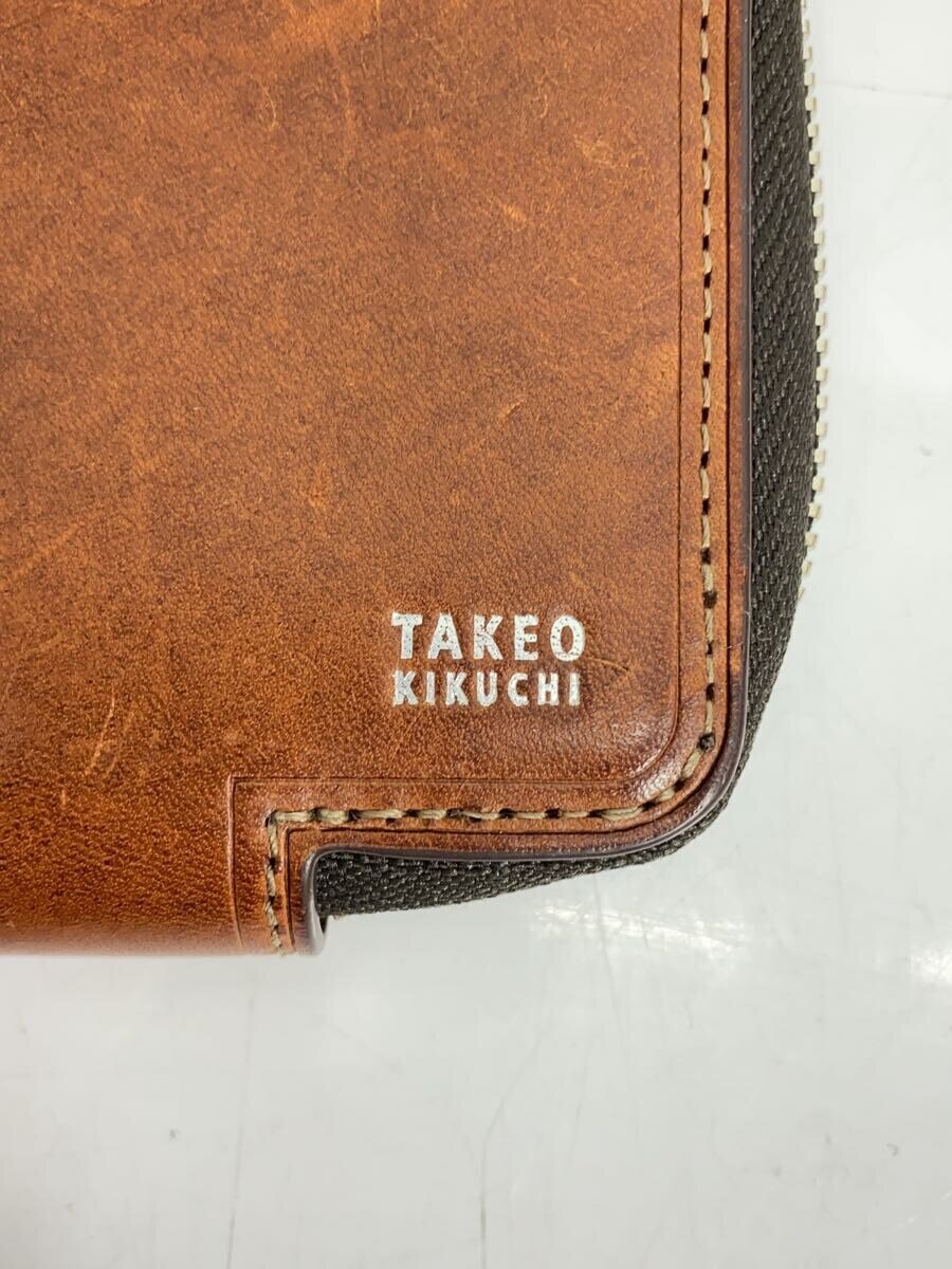 【中古】TAKEO KIKUCHI◆長財布/レザー/BRW/メンズ【服飾雑貨他】