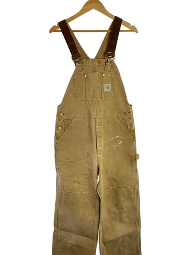 【中古】Carhartt◆オーバーオール/34/コットン/BEG/無地/R01 BRN【メンズウェア】