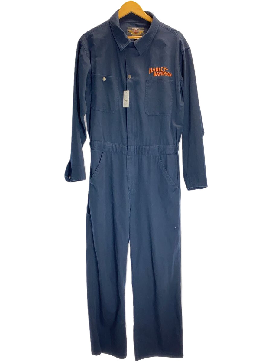 【中古】HARLEY DAVIDSON◆MILWAUKEE/オールインワン/L/コットン/NVY/無地【メンズウェア】
