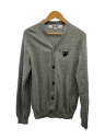 【中古】PLAY COMME des GARCONS◆カーディガン(厚手)/AD2021/6/L/ウール/GRY/無地/AZ-N024【メンズウェア】