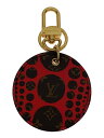 【中古】LOUIS VUITTON◆ポルト・クレ_モノグラム・パンプキンドット_RED/レザー/RED/レディース【服飾雑貨他】