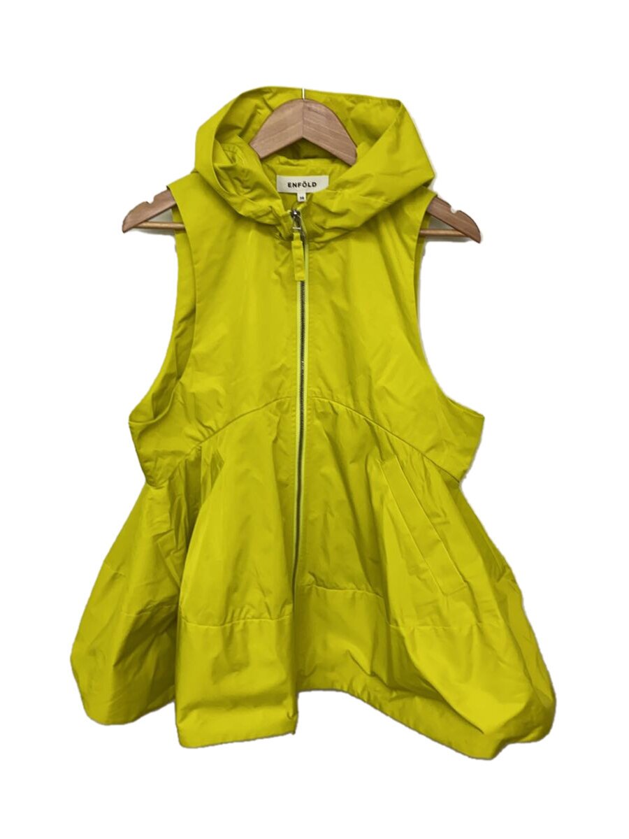 ENFOLD◆25SS/HOOD VEST/ベスト/38/ポリエステル/YLW/300IS130-1301
