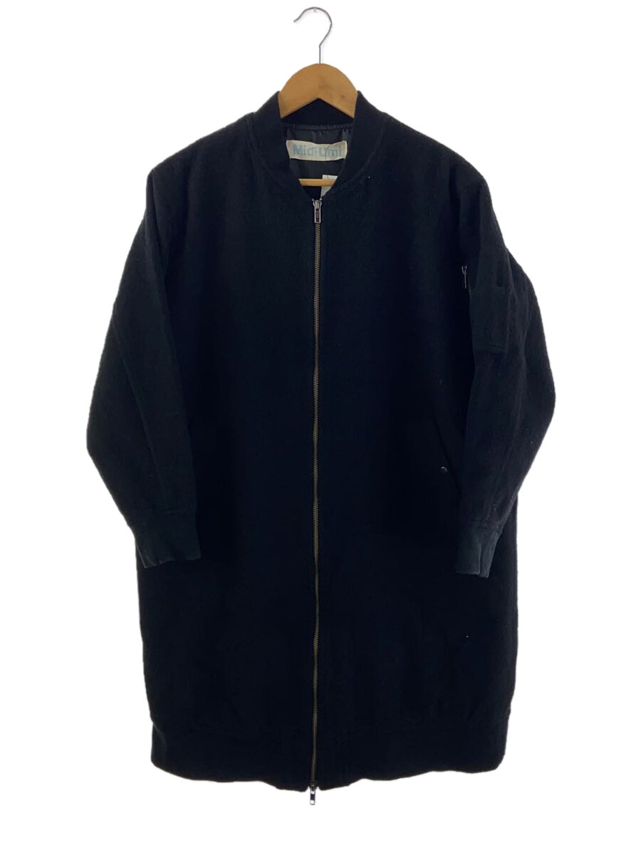 【中古】midiumi◆コート/--/ウール/BLK/無地【レディースウェア】