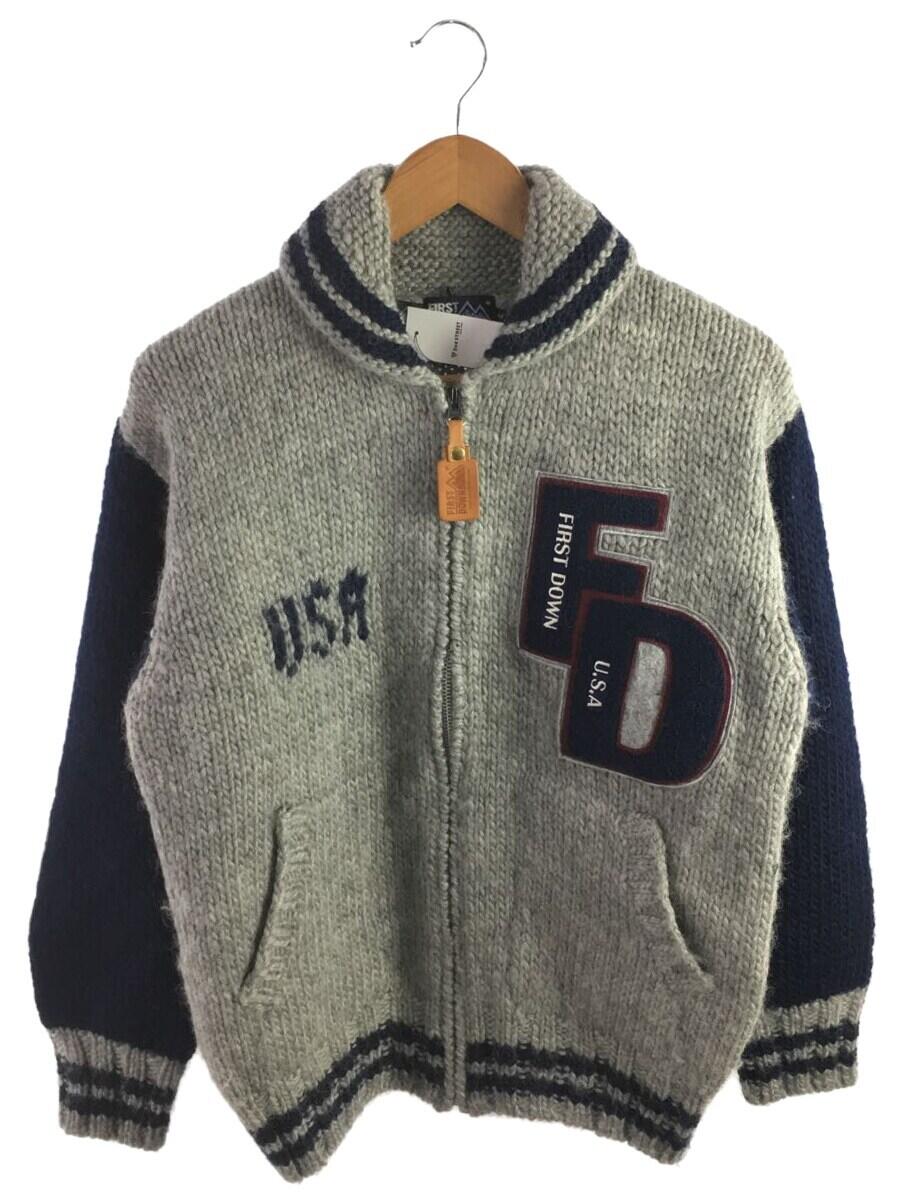 【中古】FIRST DOWN◆カーディガン(厚手)/M/ウール/GRY/FD-98145【レディースウェア】