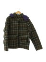 【中古】THE NORTH FACE PURPLE LABEL◆ダウンジャケット/L/ウール/マルチカラー/総柄/nd2757n×Harris Tweed/両袖破れ【メンズウェア】