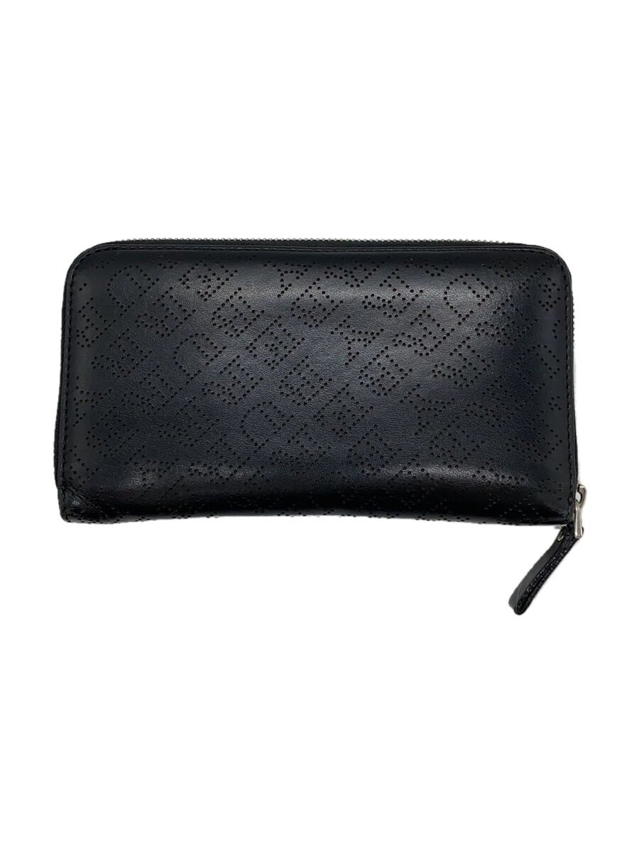 【中古】BURBERRY◆ロゴラウンドファスナー/長財布/角スレ・コインヨゴレ/BLK/メンズ【服飾雑貨他】