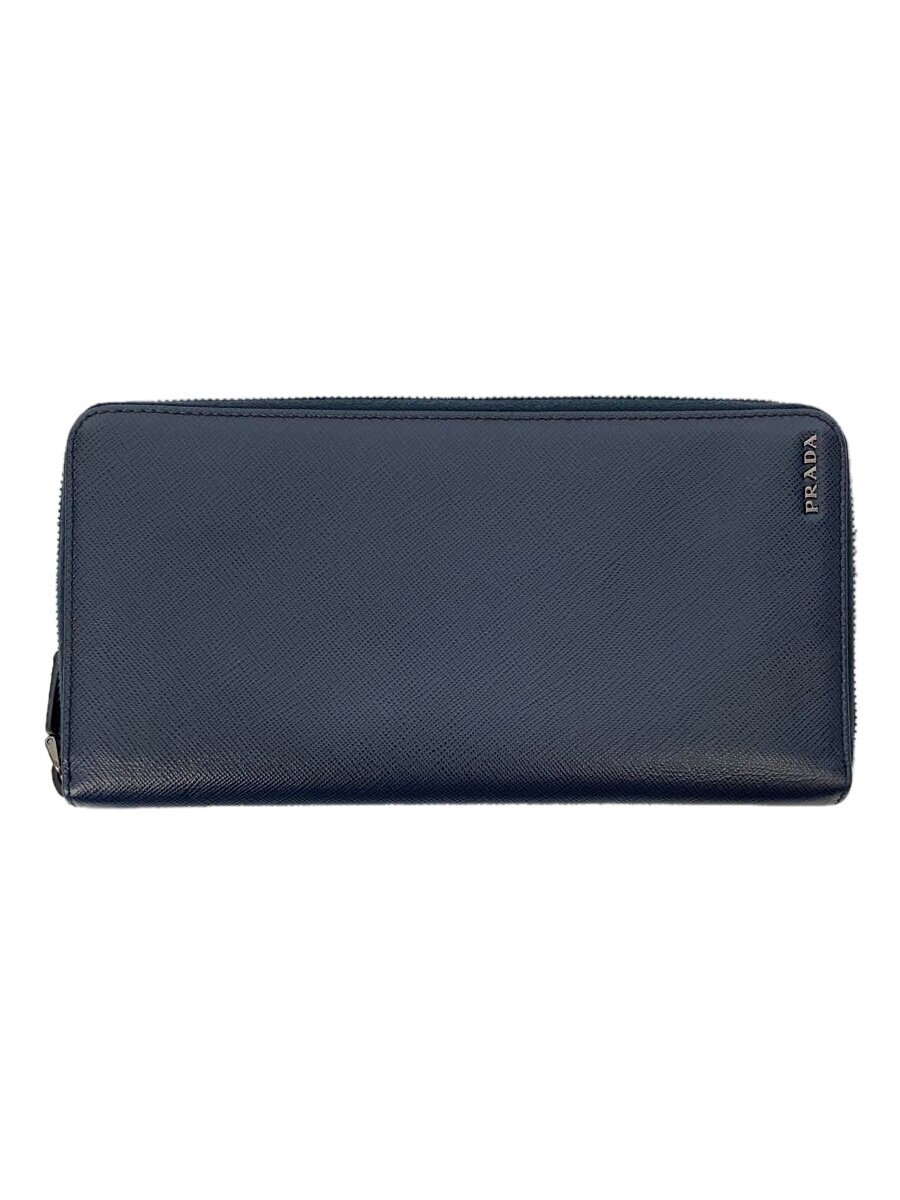 【中古】PRADA◆長財布/レザー/NVY/メンズ【服飾雑貨他】