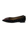 【中古】VALENTINO GARAVANI◆フラットパンプス/37/ブラック【シューズ】